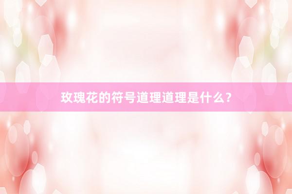 玫瑰花的符号道理道理是什么？
